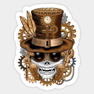 Skull Steampunk Voodoo Retro Machine Sticker